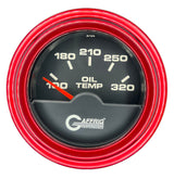 GAFFRIG 2 INCH ELECTRIC OIL TEMP GAUGE 100-320 F STEP RIM (002) / RED / BLACK