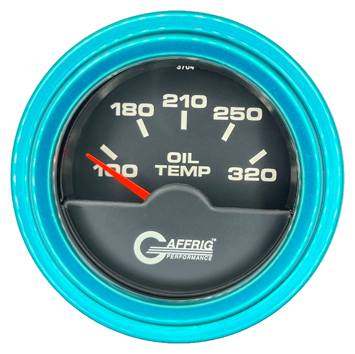 GAFFRIG 2 INCH ELECTRIC OIL TEMP GAUGE 100-320 F STEP RIM (002) / TEAL / BLACK