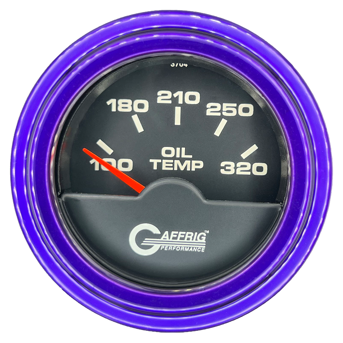 GAFFRIG 2 INCH ELECTRIC OIL TEMP GAUGE 100-320 F STEP RIM (002) / PURPLE / BLACK