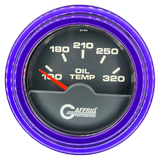 GAFFRIG 2 INCH ELECTRIC OIL TEMP GAUGE 100-320 F STEP RIM (002) / PURPLE / BLACK