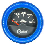 GAFFRIG 2 INCH ELECTRIC OIL TEMP GAUGE 100-320 F FAT RIM (218) / BLUE / BLACK