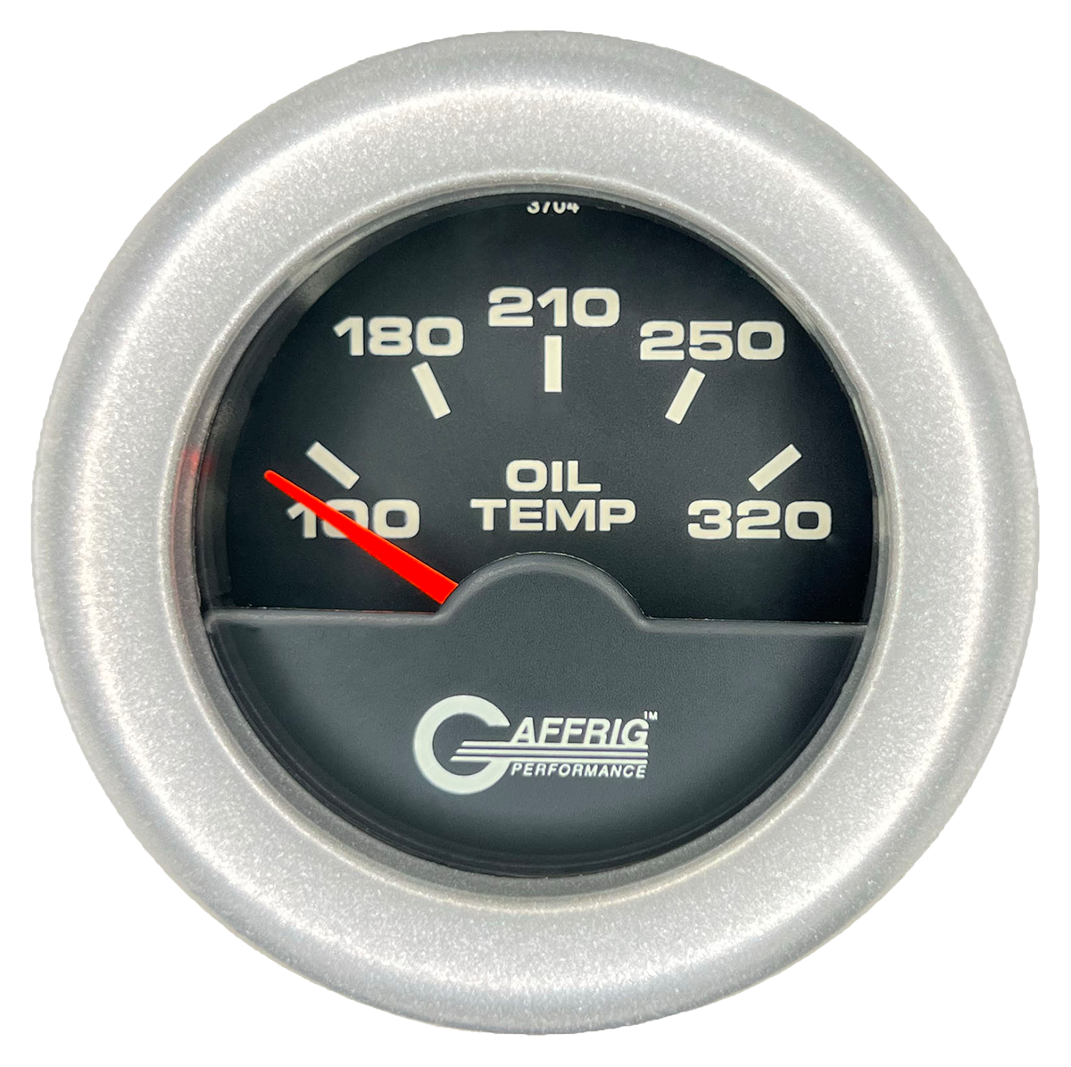 GAFFRIG 2 INCH ELECTRIC OIL TEMP GAUGE 100-320 F FAT RIM (218) / PLATINUM / BLACK