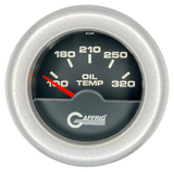 GAFFRIG 2 INCH ELECTRIC OIL TEMP GAUGE 100-320 F FAT RIM (218) / PLATINUM / BLACK