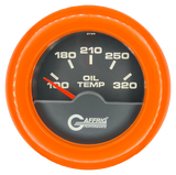 GAFFRIG 2 INCH ELECTRIC OIL TEMP GAUGE 100-320 F FAT RIM (218) / ORANGE / BLACK