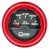 GAFFRIG 2 INCH ELECTRIC OIL TEMP GAUGE 100-320 F FAT RIM (218) / RED / BLACK