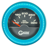 GAFFRIG 2 INCH ELECTRIC OIL TEMP GAUGE 100-320 F FAT RIM (218) / TEAL / BLACK