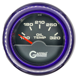 GAFFRIG 2 INCH ELECTRIC OIL TEMP GAUGE 100-320 F FAT RIM (218) / PURPLE / BLACK