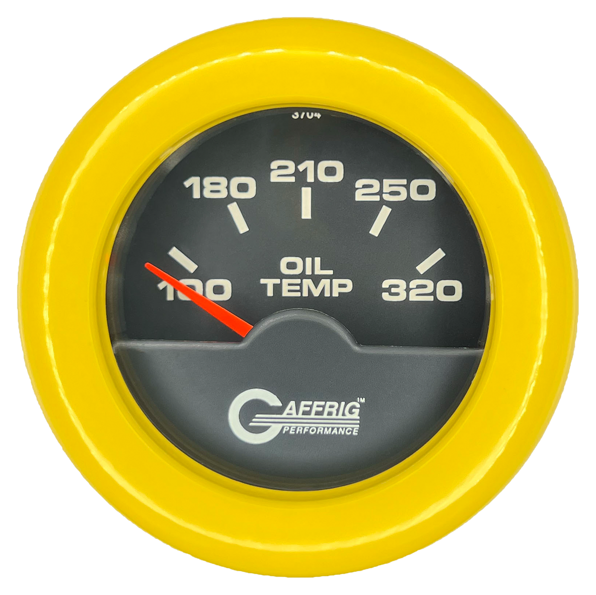 GAFFRIG 2 INCH ELECTRIC OIL TEMP GAUGE 100-320 F FAT RIM (218) / YELLOW / BLACK