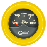 GAFFRIG 2 INCH ELECTRIC OIL TEMP GAUGE 100-320 F FAT RIM (218) / YELLOW / BLACK