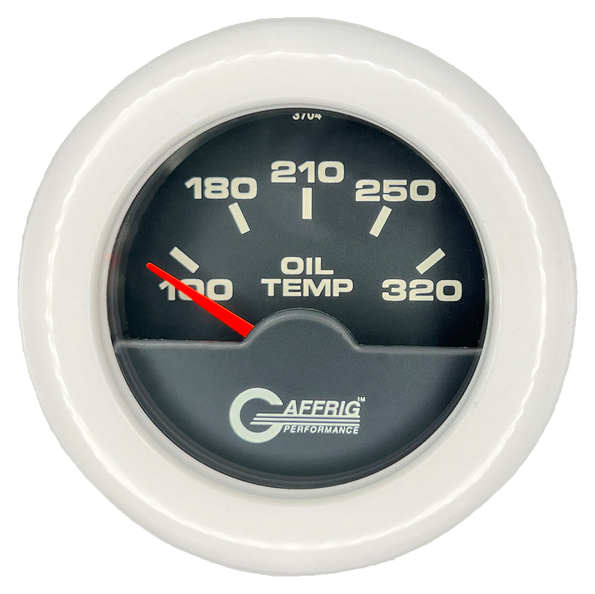 GAFFRIG 2 INCH ELECTRIC OIL TEMP GAUGE 100-320 F FAT RIM (218) / WHITE / BLACK