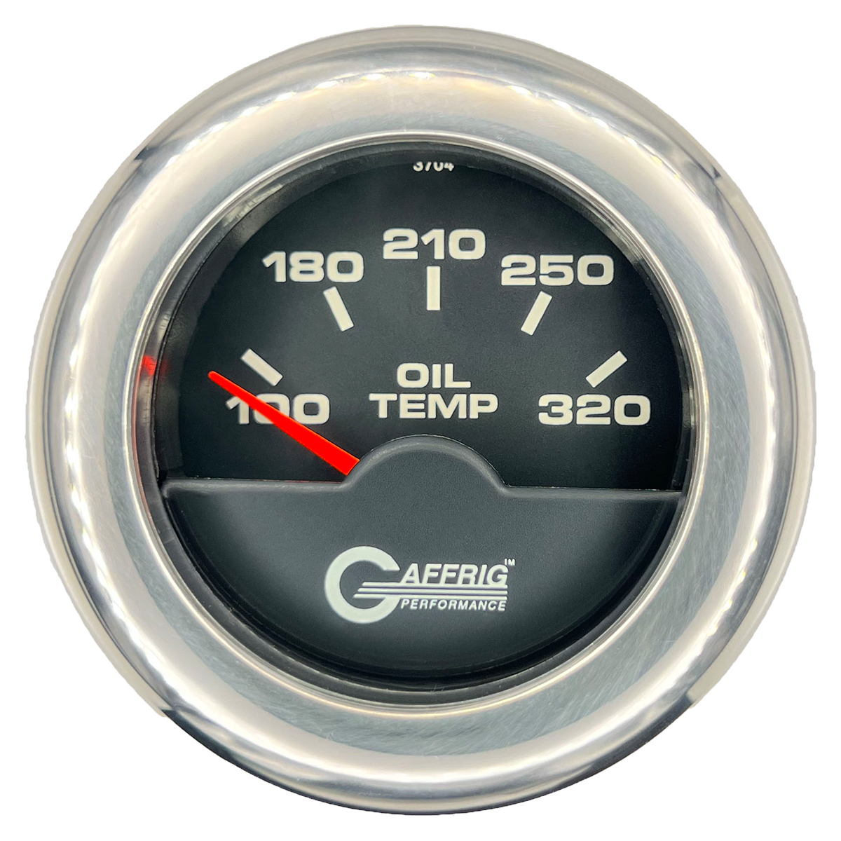 GAFFRIG 2 INCH ELECTRIC OIL TEMP GAUGE 100-320 F FAT RIM (218) / CHROME/POLISHED / BLACK