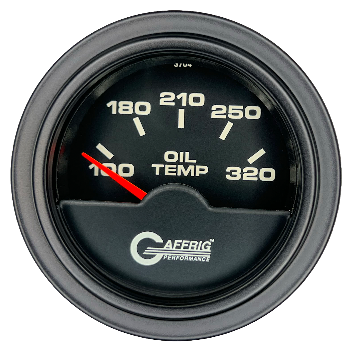 GAFFRIG 2 INCH ELECTRIC OIL TEMP GAUGE 100-320 F STEP RIM (002) / BLACK / BLACK