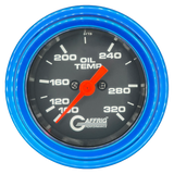 GAFFRIG PART #5022 2 INCH ELECTRIC OIL TEMP GAUGE 100-320 F BLACK - 270 SWEEP STEP RIM (002) / BLUE