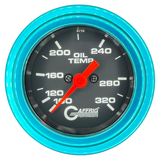 GAFFRIG PART #5022 2 INCH ELECTRIC OIL TEMP GAUGE 100-320 F BLACK - 270 SWEEP STEP RIM (002) / TEAL