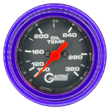 GAFFRIG PART #5022 2 INCH ELECTRIC OIL TEMP GAUGE 100-320 F BLACK - 270 SWEEP STEP RIM (002) / PURPLE