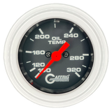 GAFFRIG PART #5022 2 INCH ELECTRIC OIL TEMP GAUGE 100-320 F BLACK - 270 SWEEP STEP RIM (002) / WHITE