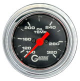 GAFFRIG PART #5022 2 INCH ELECTRIC OIL TEMP GAUGE 100-320 F BLACK - 270 SWEEP STEP RIM (002) / CHROME/POLISHED