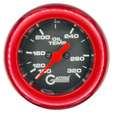 GAFFRIG PART #5022 2 INCH ELECTRIC OIL TEMP GAUGE 100-320 F BLACK - 270 SWEEP FAT RIM (218) / RED