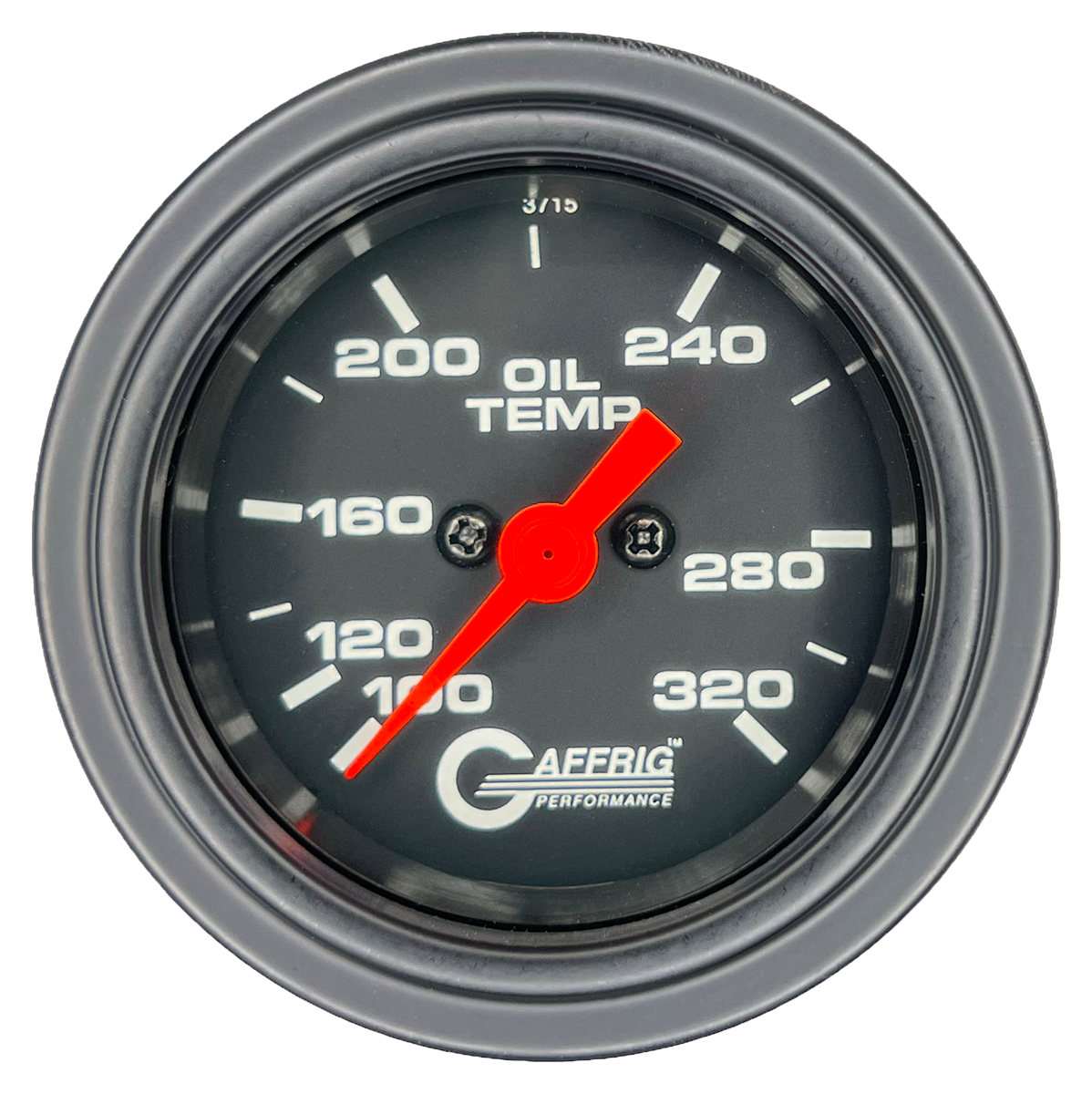 GAFFRIG PART #5022 2 INCH ELECTRIC OIL TEMP GAUGE 100-320 F BLACK - 270 SWEEP STEP RIM (002) / BLACK