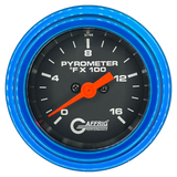 GAFFRIG 2 INCH ELECTRIC PYROMETER GAUGE 0-1600 F STEP RIM (002) / BLUE / BLACK