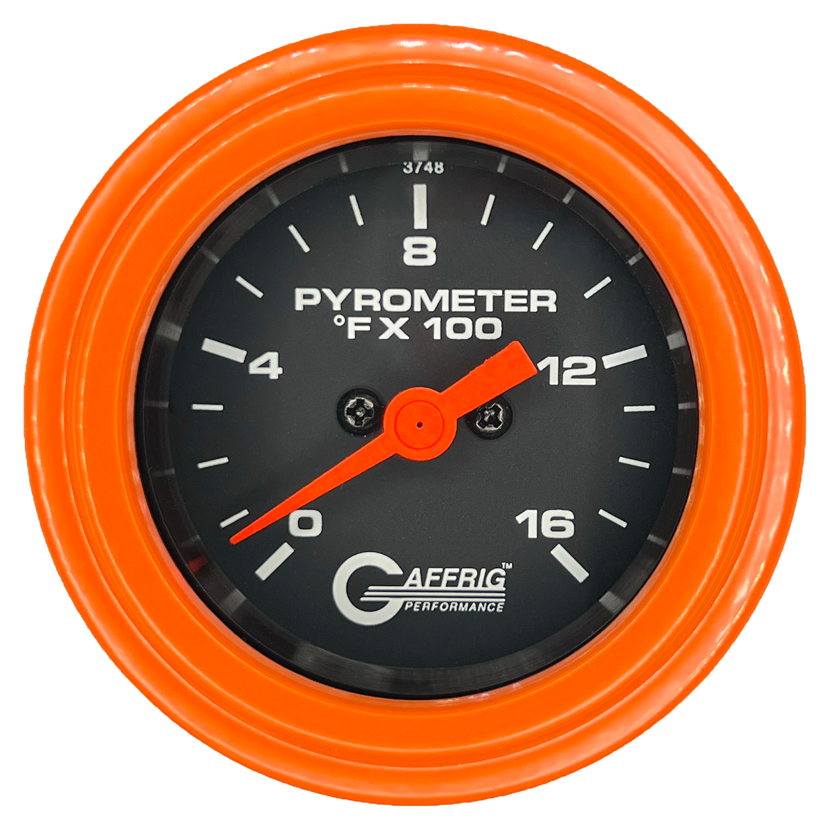 GAFFRIG 2 INCH ELECTRIC PYROMETER GAUGE 0-1600 F STEP RIM (002) / ORANGE / BLACK