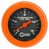 GAFFRIG 2 INCH ELECTRIC PYROMETER GAUGE 0-1600 F STEP RIM (002) / ORANGE / BLACK