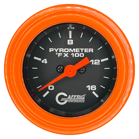 GAFFRIG 2 INCH ELECTRIC PYROMETER GAUGE 0-1600 F STEP RIM (002) / ORANGE / BLACK