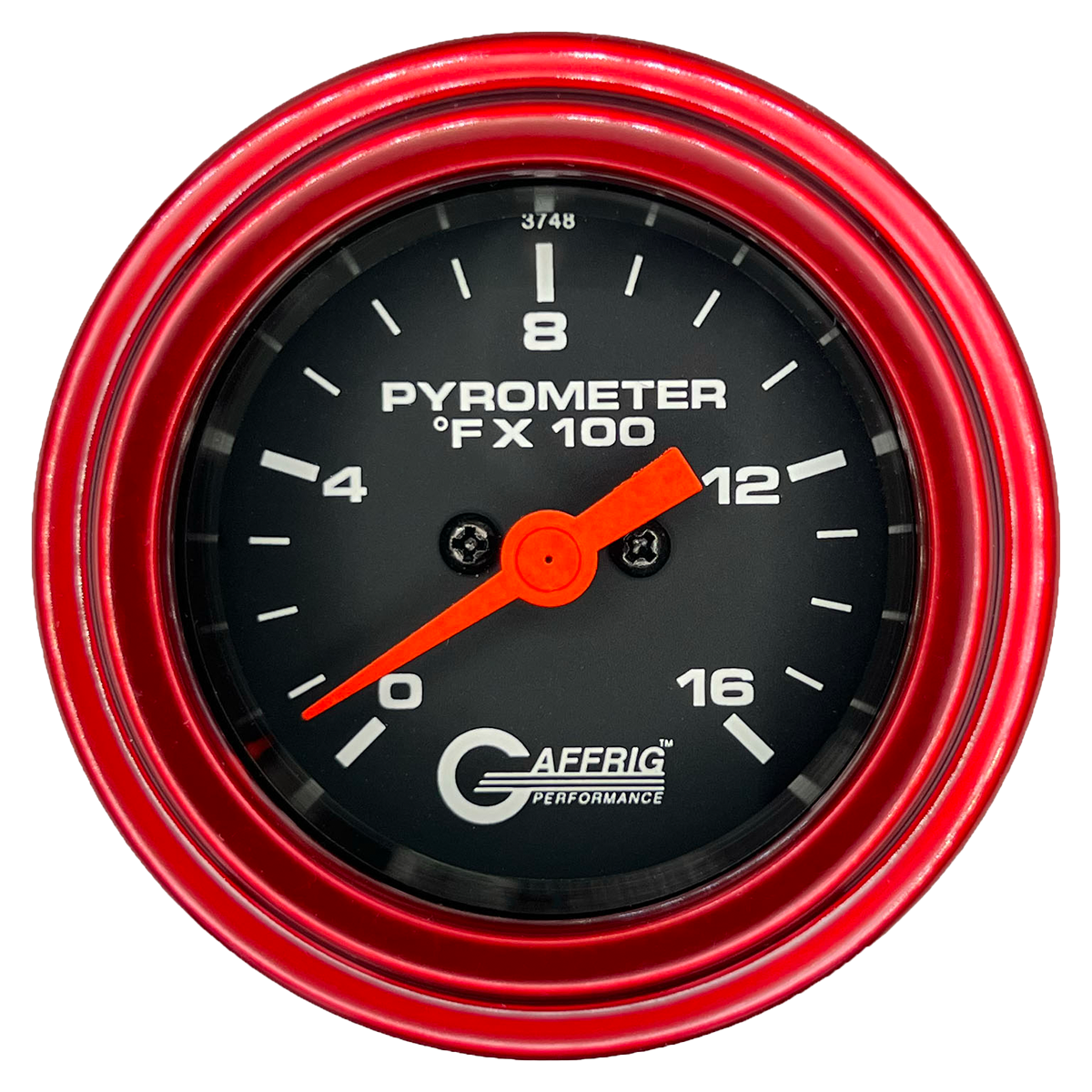 GAFFRIG 2 INCH ELECTRIC PYROMETER GAUGE 0-1600 F STEP RIM (002) / RED / BLACK