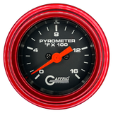 GAFFRIG 2 INCH ELECTRIC PYROMETER GAUGE 0-1600 F STEP RIM (002) / RED / BLACK