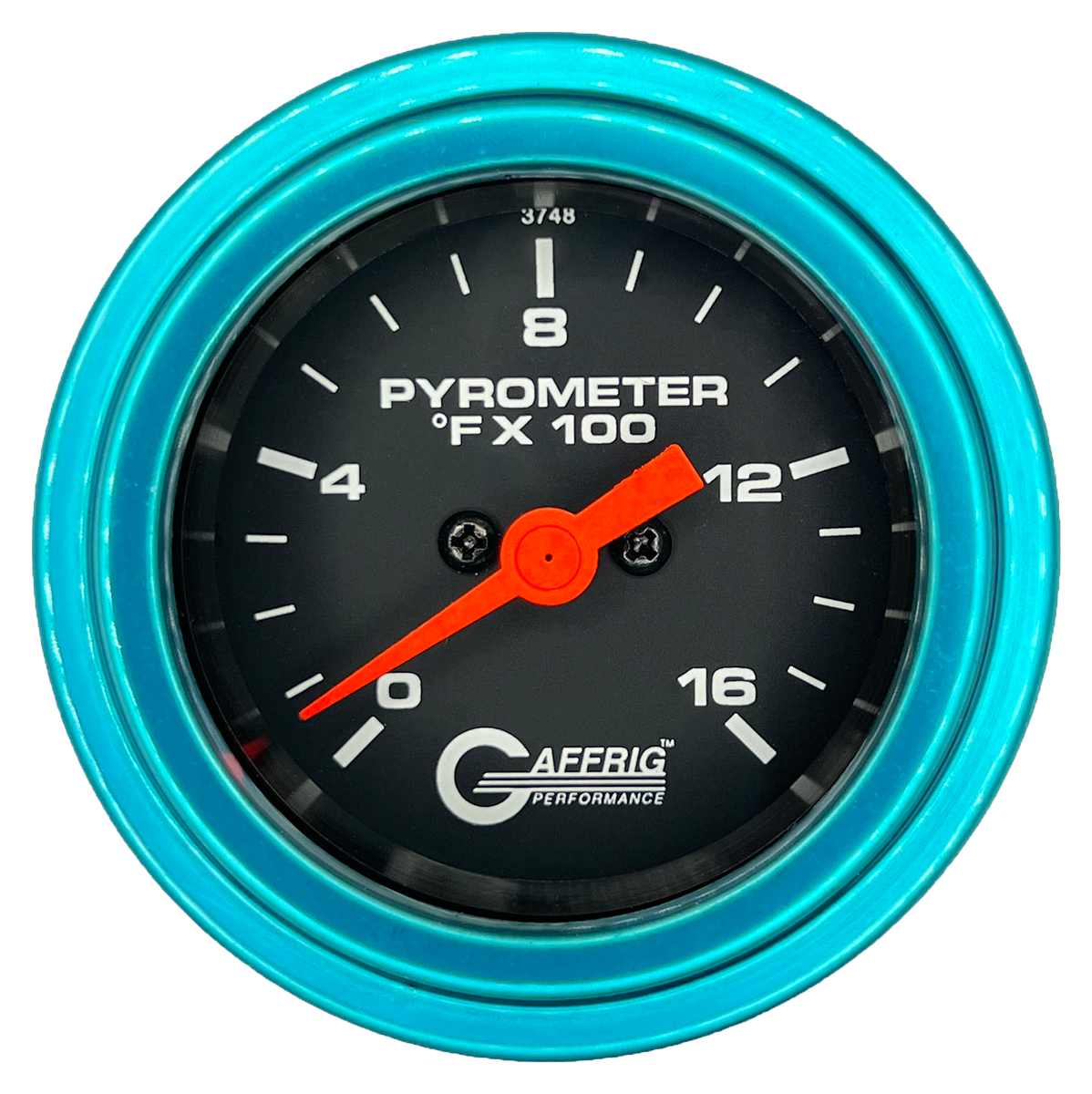 GAFFRIG 2 INCH ELECTRIC PYROMETER GAUGE 0-1600 F STEP RIM (002) / TEAL / BLACK