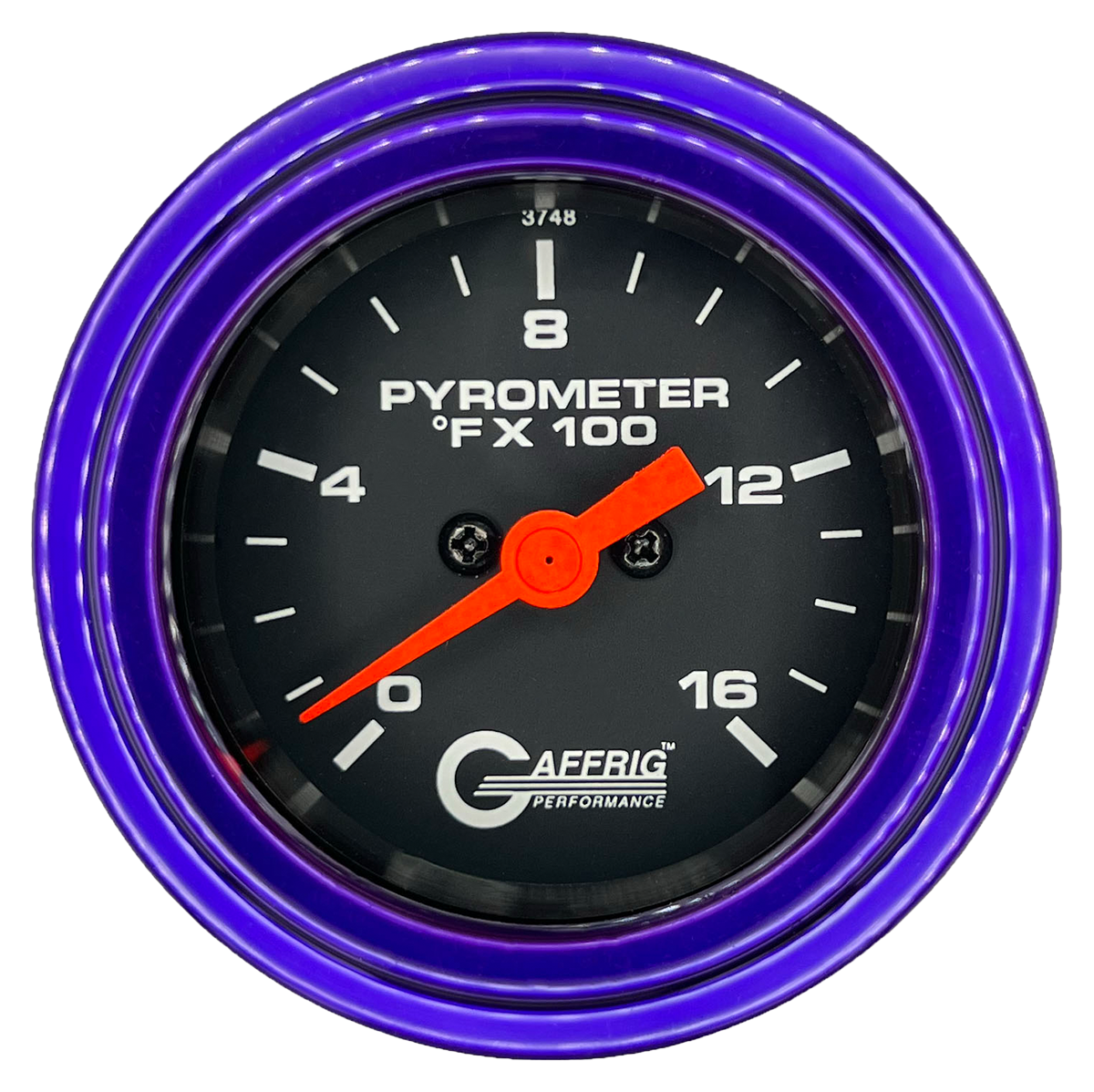 GAFFRIG 2 INCH ELECTRIC PYROMETER GAUGE 0-1600 F STEP RIM (002) / PURPLE / BLACK