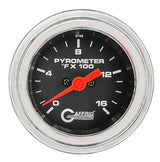 GAFFRIG 2 INCH ELECTRIC PYROMETER GAUGE 0-1600 F STEP RIM (002) / CHROME/POLISHED / BLACK