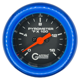 GAFFRIG 2 INCH ELECTRIC PYROMETER GAUGE 0-1600 F FAT RIM (218) / BLUE / BLACK