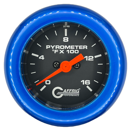 GAFFRIG 2 INCH ELECTRIC PYROMETER GAUGE 0-1600 F FAT RIM (218) / BLUE / BLACK