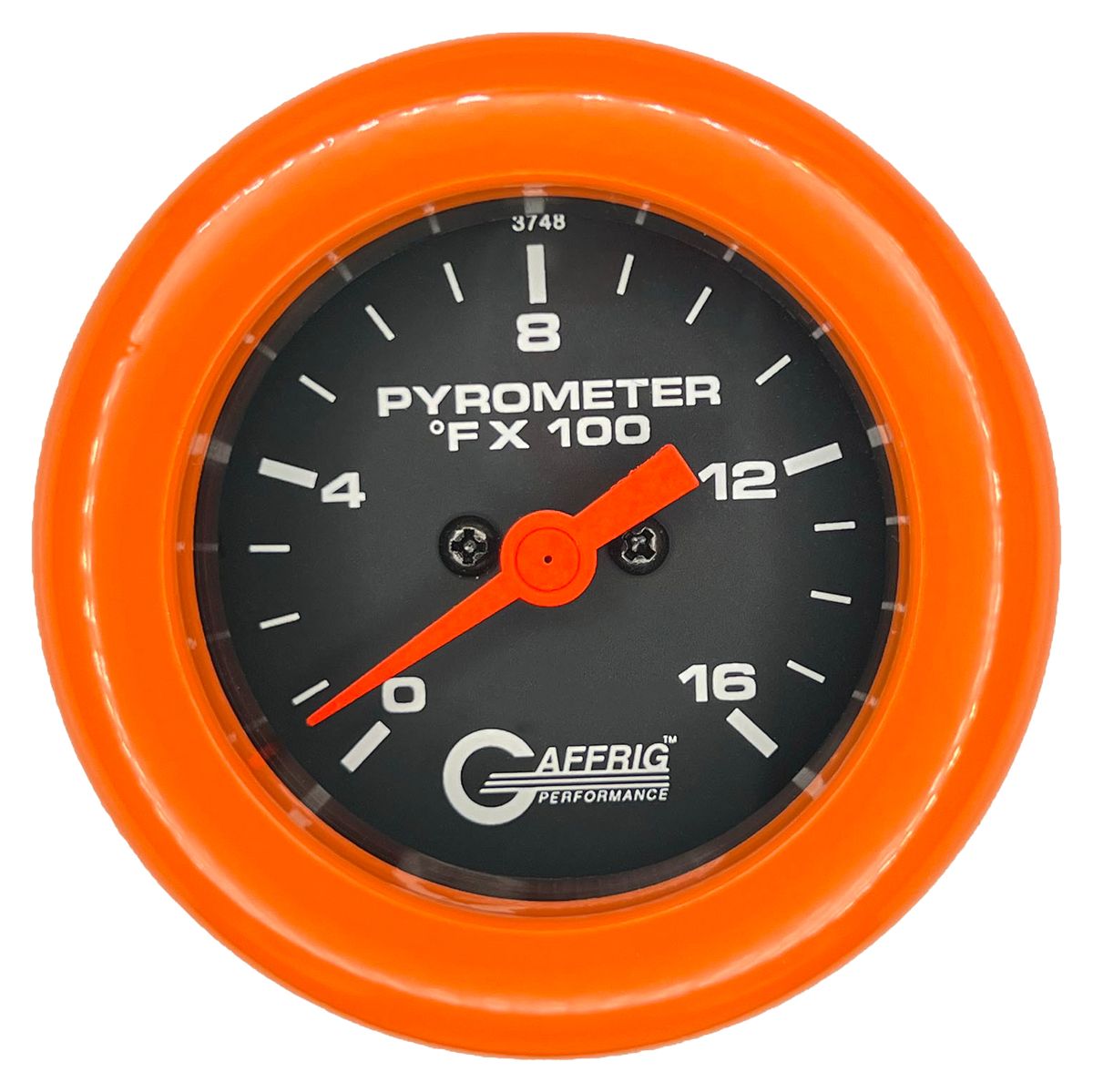 GAFFRIG 2 INCH ELECTRIC PYROMETER GAUGE 0-1600 F FAT RIM (218) / ORANGE / BLACK