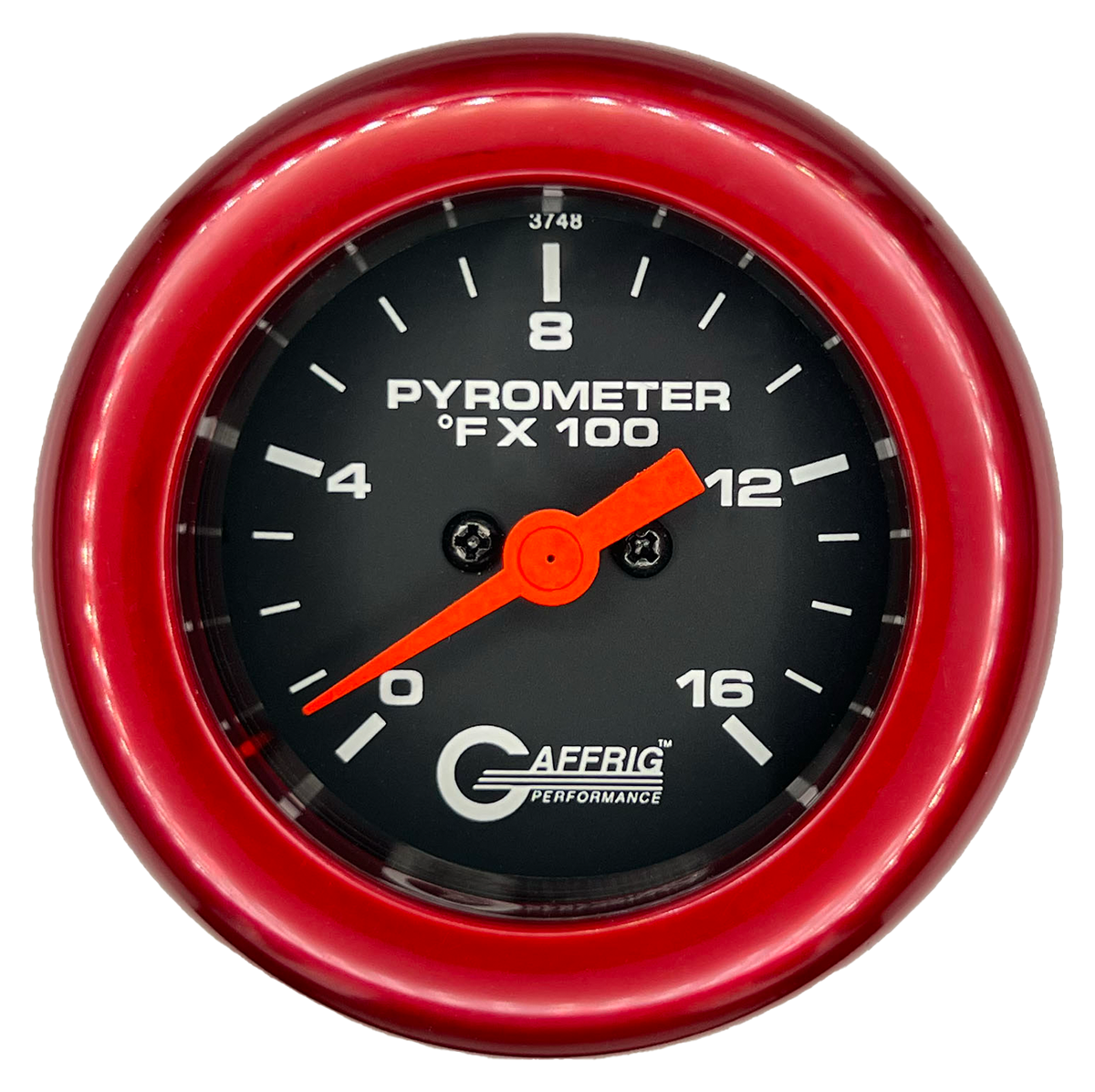 GAFFRIG 2 INCH ELECTRIC PYROMETER GAUGE 0-1600 F FAT RIM (218) / RED / BLACK