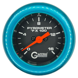 GAFFRIG 2 INCH ELECTRIC PYROMETER GAUGE 0-1600 F FAT RIM (218) / TEAL / BLACK