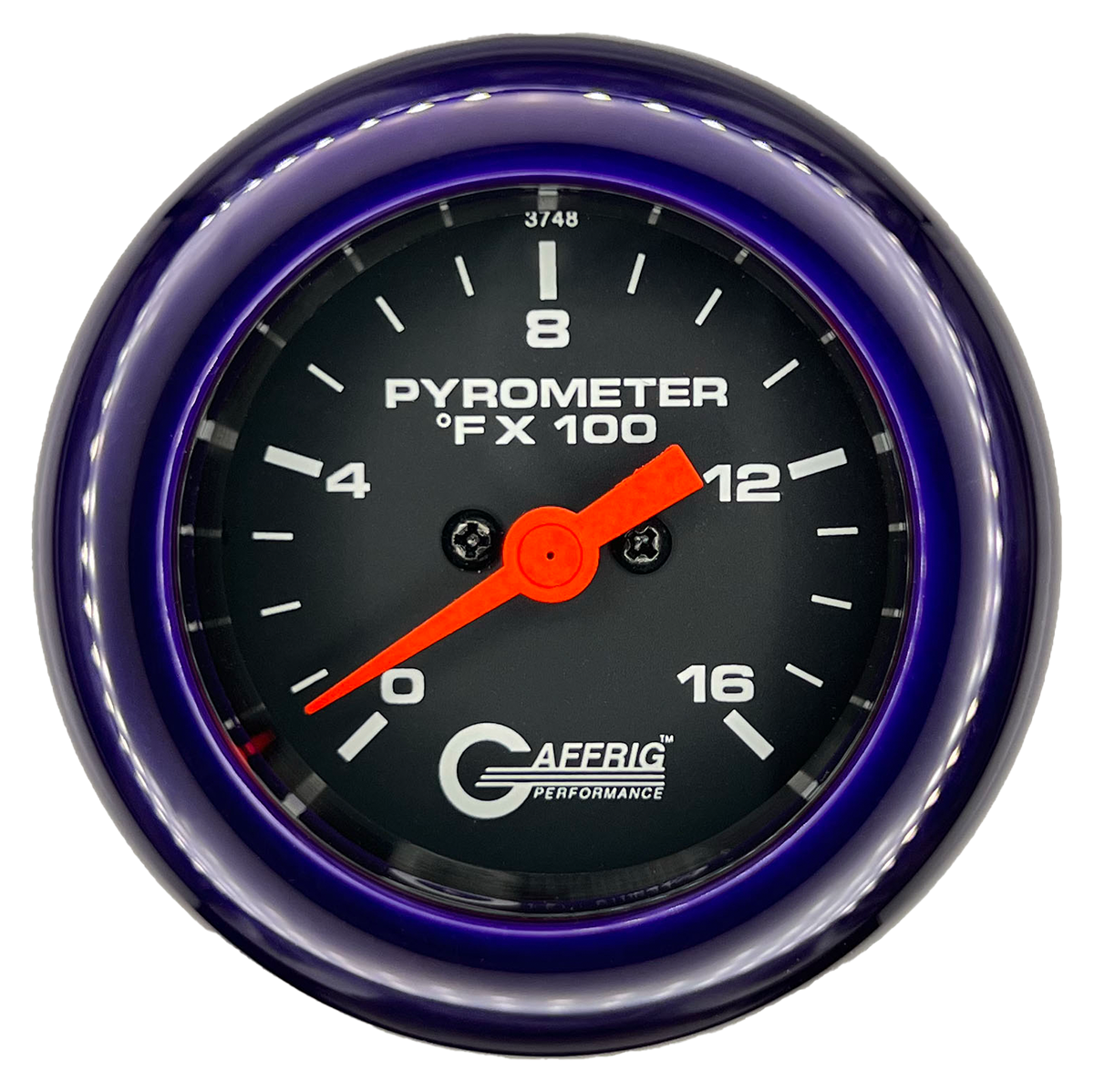 GAFFRIG 2 INCH ELECTRIC PYROMETER GAUGE 0-1600 F FAT RIM (218) / PURPLE / BLACK