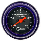 GAFFRIG 2 INCH ELECTRIC PYROMETER GAUGE 0-1600 F FAT RIM (218) / PURPLE / BLACK