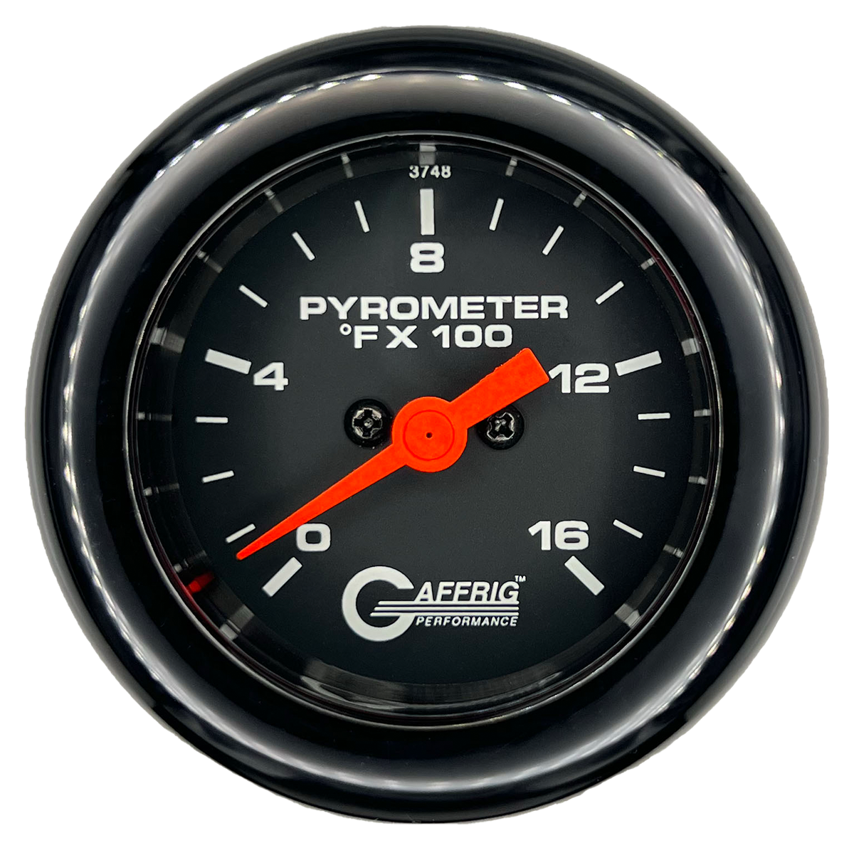 GAFFRIG 2 INCH ELECTRIC PYROMETER GAUGE 0-1600 F FAT RIM (218) / BLACK / BLACK