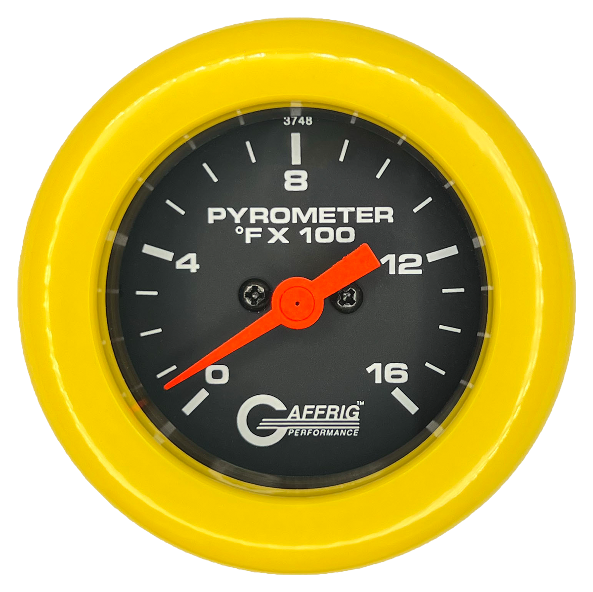 GAFFRIG 2 INCH ELECTRIC PYROMETER GAUGE 0-1600 F FAT RIM (218) / YELLOW / BLACK