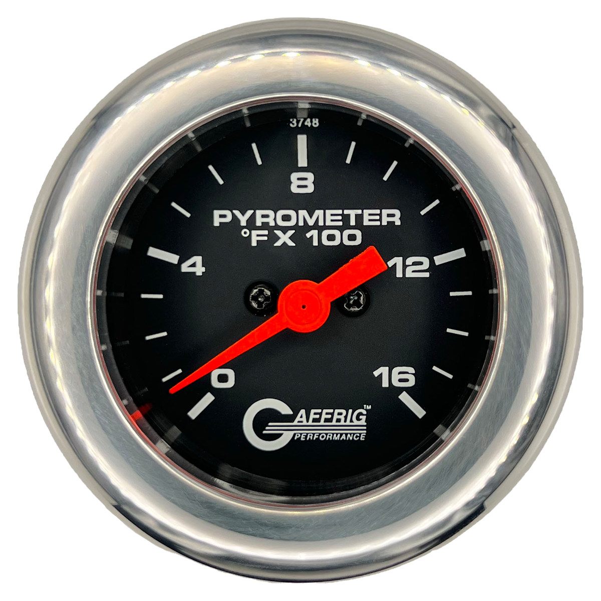 GAFFRIG 2 INCH ELECTRIC PYROMETER GAUGE 0-1600 F FAT RIM (218) / CHROME/POLISHED / BLACK