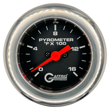 GAFFRIG 2 INCH ELECTRIC PYROMETER GAUGE 0-1600 F FAT RIM (218) / CHROME/POLISHED / BLACK