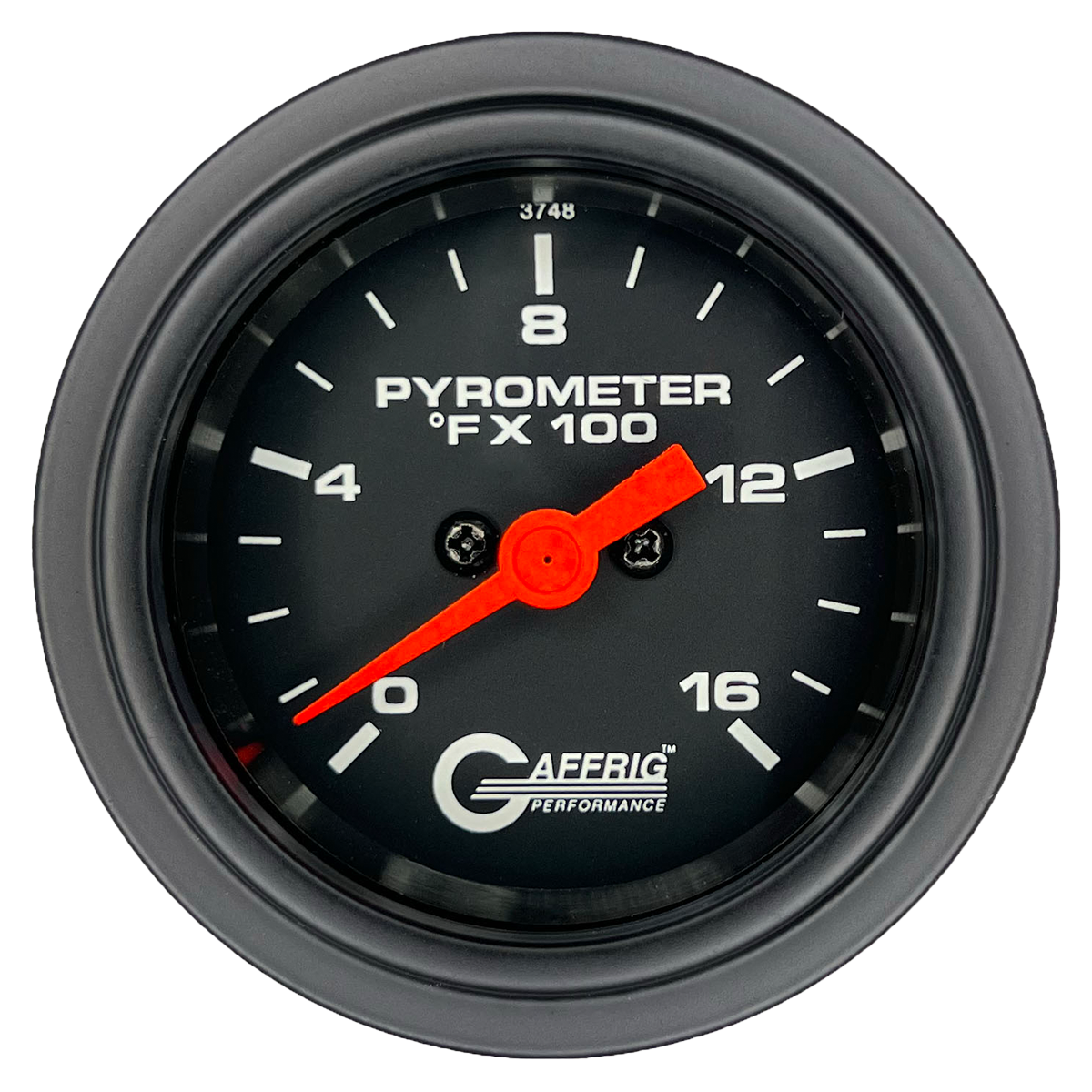 GAFFRIG 2 INCH ELECTRIC PYROMETER GAUGE 0-1600 F STEP RIM (002) / BLACK / BLACK