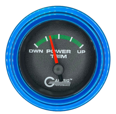 GAFFRIG 2 INCH ELECTRIC TRIM METER MERCURY GAUGE STEP RIM (002) / BLUE / BLACK