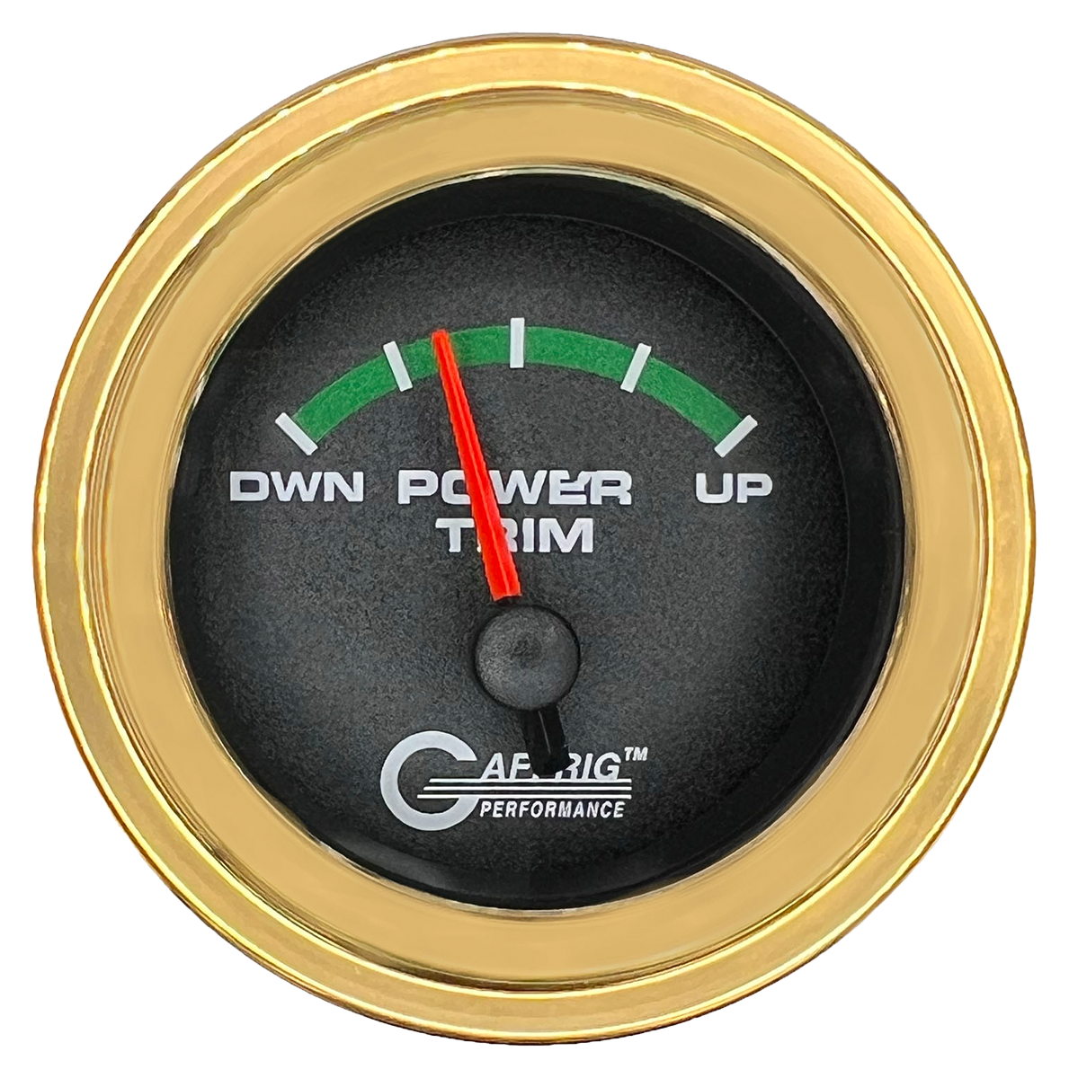 GAFFRIG 2 INCH ELECTRIC TRIM METER MERCURY GAUGE STEP RIM (002) / LIME GREEN / BLACK