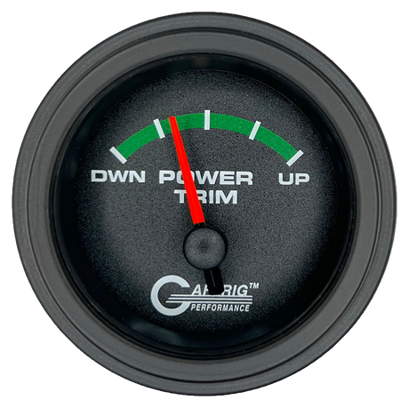 GAFFRIG 2 INCH ELECTRIC TRIM METER MERCURY GAUGE STEP RIM (002) / WHITE / BLACK