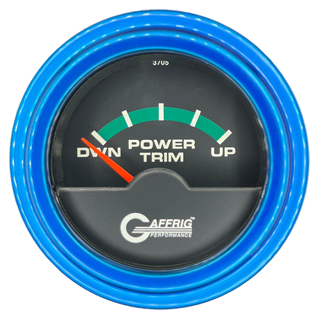 GAFFRIG 2 INCH ELECTRIC TRIM METER OMC GAUGE STEP RIM (002) / BLUE / BLACK