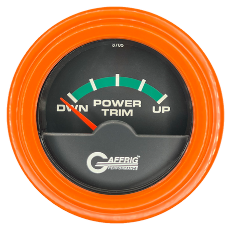 GAFFRIG 2 INCH ELECTRIC TRIM METER OMC GAUGE STEP RIM (002) / ORANGE / BLACK