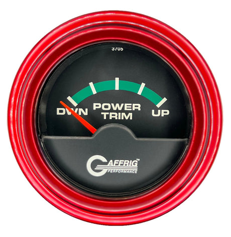 GAFFRIG 2 INCH ELECTRIC TRIM METER OMC GAUGE STEP RIM (002) / RED / BLACK